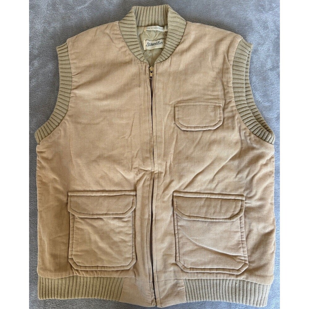 Vintage St John’s Bay Quilted Corduroy Vest Heritage Gorpcore 90s Dad Mens Large
